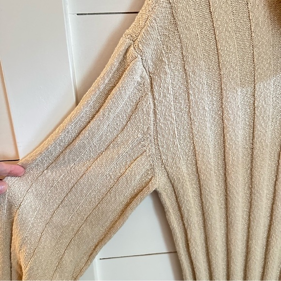 FREE PEOPLE L Wanda rib cowl neck woman Natural stretch oversized maxi dress - Picture 8 of 15